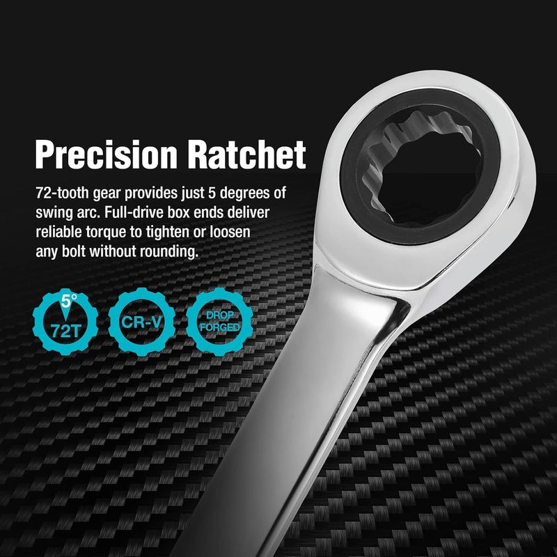 DURATECH 13mm Extra Long Ratcheting Wrench, Metric, CR-V Steel - Image 3